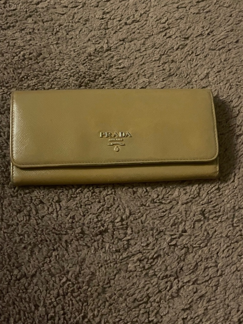 Authentic Prada Saffiano Beige Leather Long Wallet